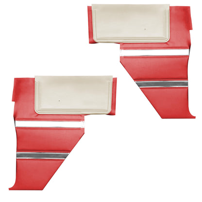 64 SPORT FURY CONVERTIBLE REAR PANELS - RED W/ PEARL WHITE ACCENT