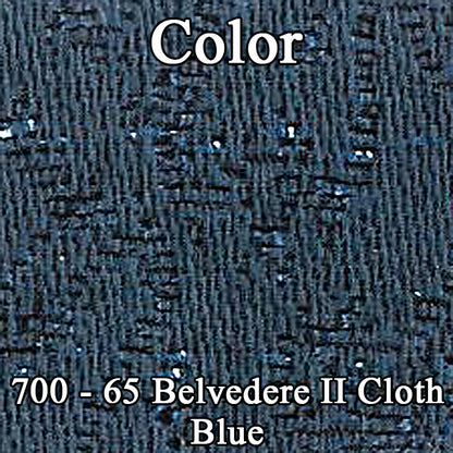 65 BELVEDERE II HARDTOP REAR CLOTH UPHOLSTERY - SRM BLUE CLOTH/BLUE
