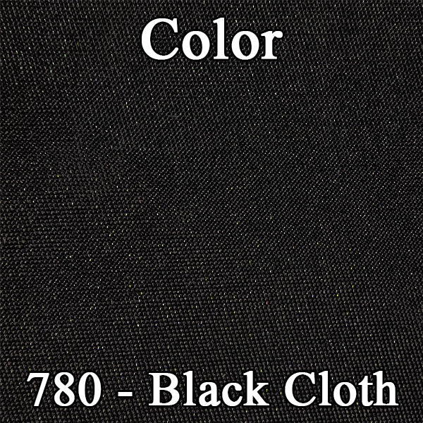 69 CHARGER HARDTOP REAR CLOTH UPHOLSTERY - SRM BLACK CLOTH/BLACK