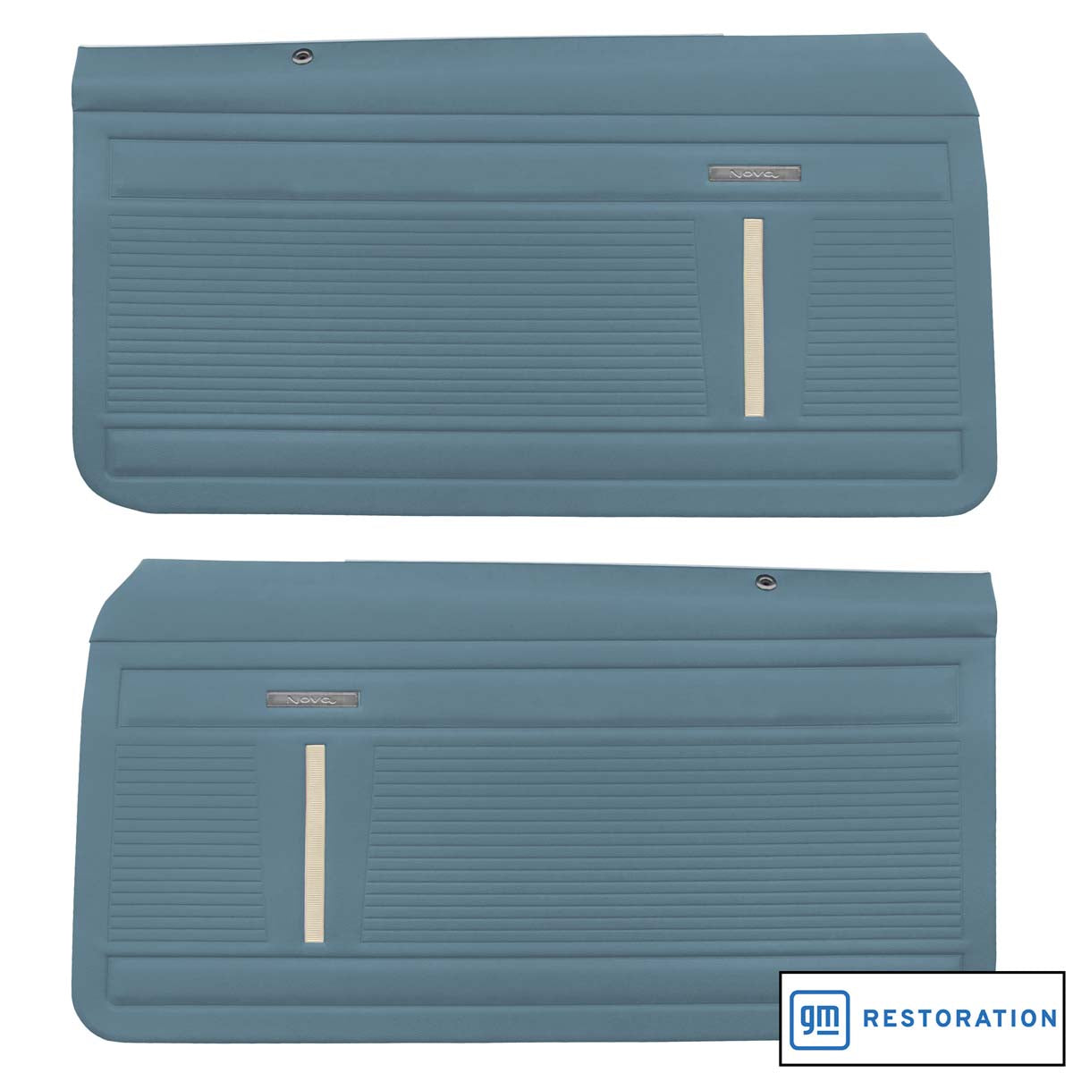 69 NOVA "STANDARD" FRONT DOOR PANELS (PRE-ASSEMBLED) - BLUE