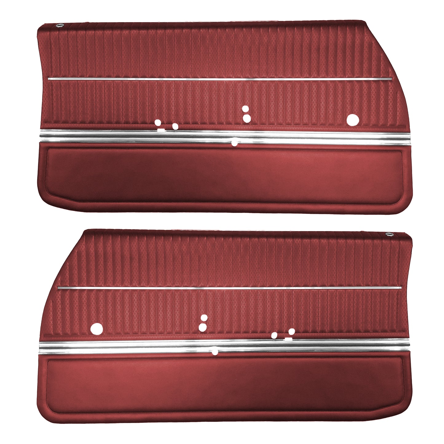 68 CUTLASS 'S'/442 SPORTS COUPE FRONT DOOR PANELS (PRE-ASSEMBLED) - RED