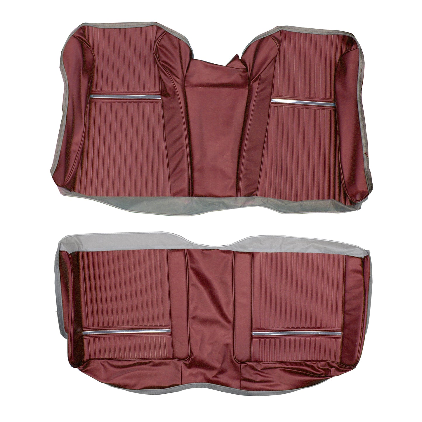65 SPORT FURY HARDTOP REAR UPHOLSTERY - RED