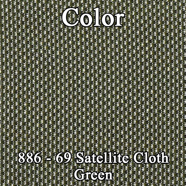 69 SATELLITE 4DR. STRAIGHT BENCH CLOTH UPHOLSTERY- SRM GREEN CLOTH/GREEN