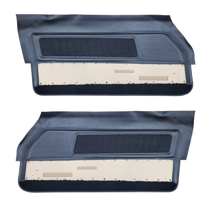 70 FIREBIRD/TRANS AM "DELUXE CLOTH" DOOR PANELS (UNASSEMBLED) - SRM BLACK KINROSS CLOTH/BLACK