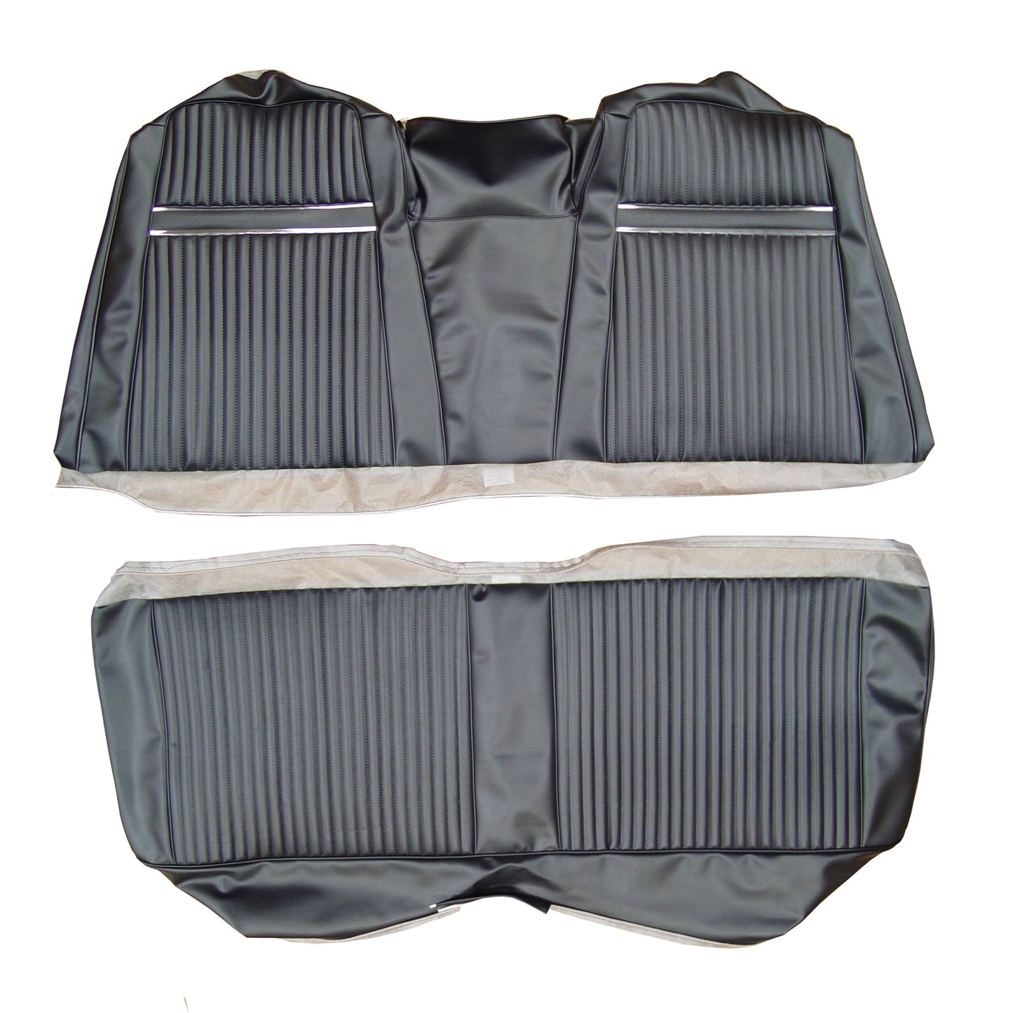 67 SPORT FURY HARDTOP REAR UPHOLSTERY - BLACK