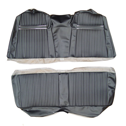67 SPORT FURY HARDTOP REAR UPHOLSTERY - BLACK