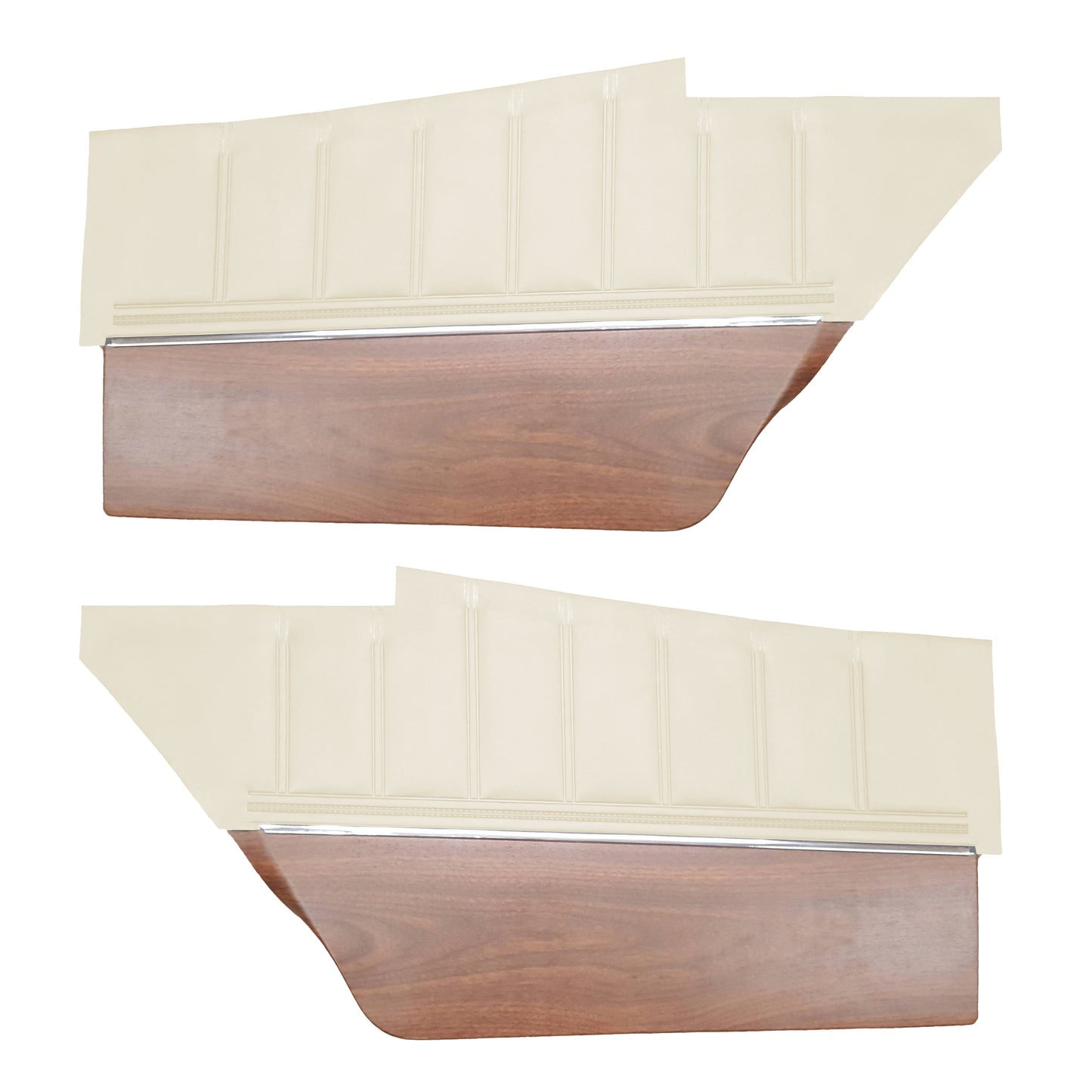 73 CHARGER HARDTOP REAR UPPER PANELS W/ WOODGRAIN (COLOGNE GRAIN) - WHITE
