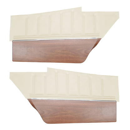 73 CHARGER HARDTOP REAR UPPER PANELS W/ WOODGRAIN (COLOGNE GRAIN) - WHITE