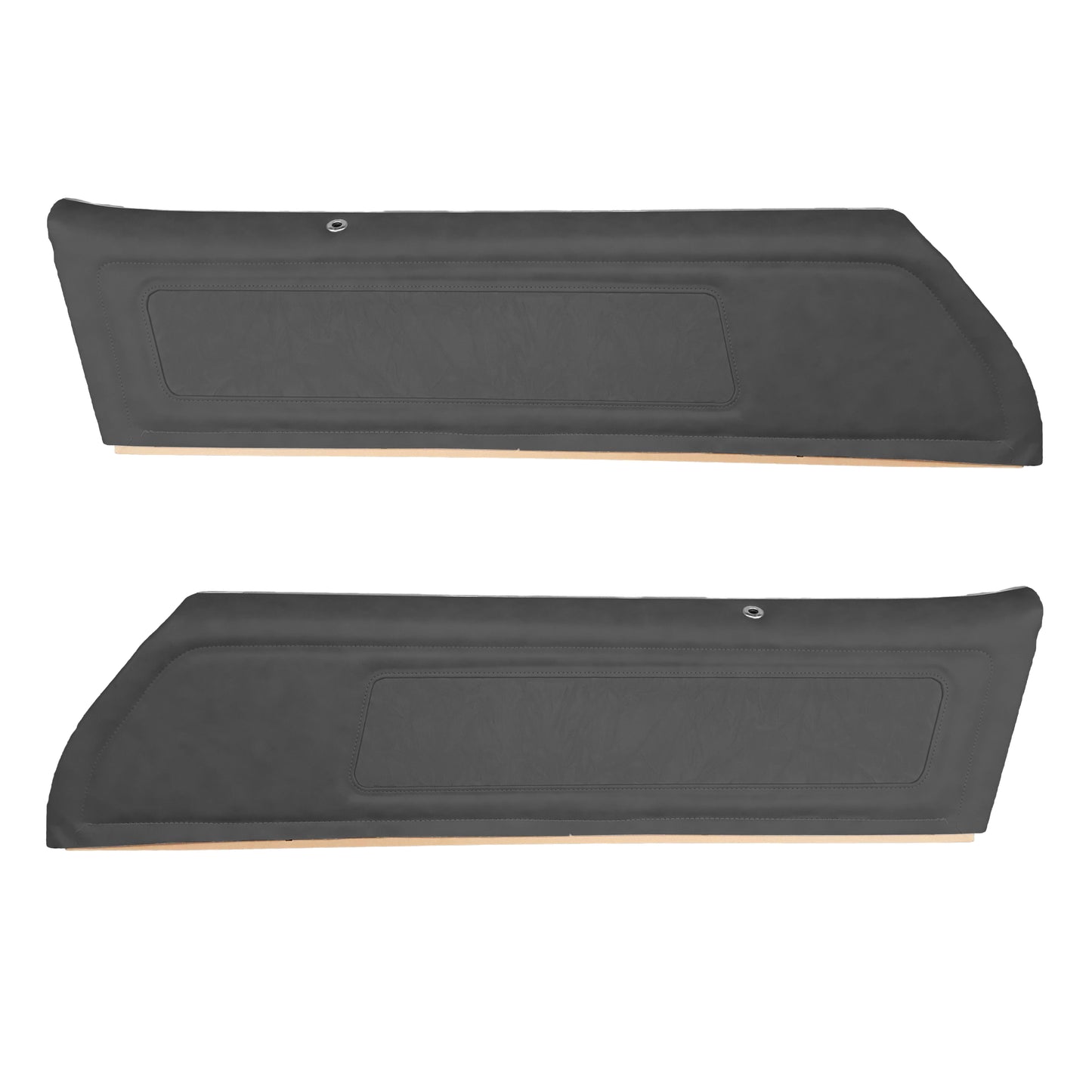 77 FIREBIRD/TRANS AM "DELUXE CLOTH" UPPER DOOR PANELS (PRE-ASSEMBLED) - LSRM BLACK LOMBARDY CLOTH/BLACK
