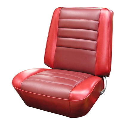 65 CHEVELLE/MALIBU/EL CAMINO BUCKET UPHOLSTERY - DARK RED/RED