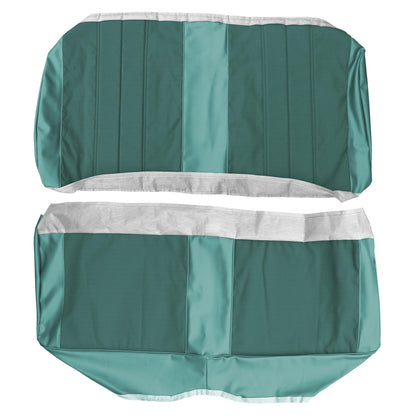 66 CHEVELLE/MALIBU HARDTOP REAR CLOTH UPHOLSTERY - SRM DARK TURQUOISE CLOTH/SRM LIGHT TURQUOISE