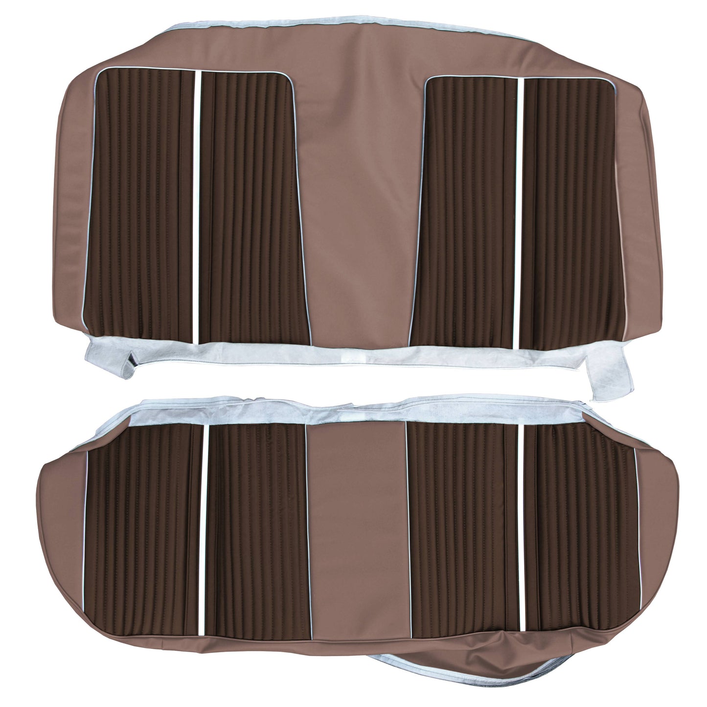64 FURY 4-DOOR HARDTOP REAR UPHOLSTERY - DARK COPPER/COPPER