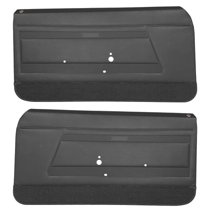 68 FIREBIRD "STANDARD" FRONT DOOR PANELS (PRE-ASSEMBLED) - BLACK