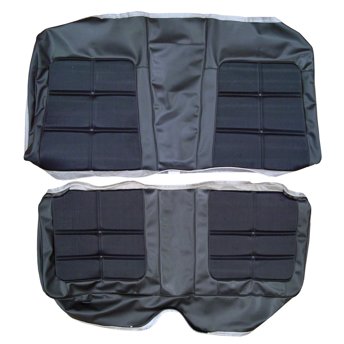 69 CHARGER HARDTOP REAR CLOTH UPHOLSTERY - SRM BLACK CLOTH/BLACK