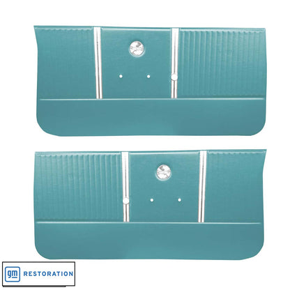 64 CHEVELLE/MALIBU FRONT DOOR PANELS - SRM LIGHT AQUA