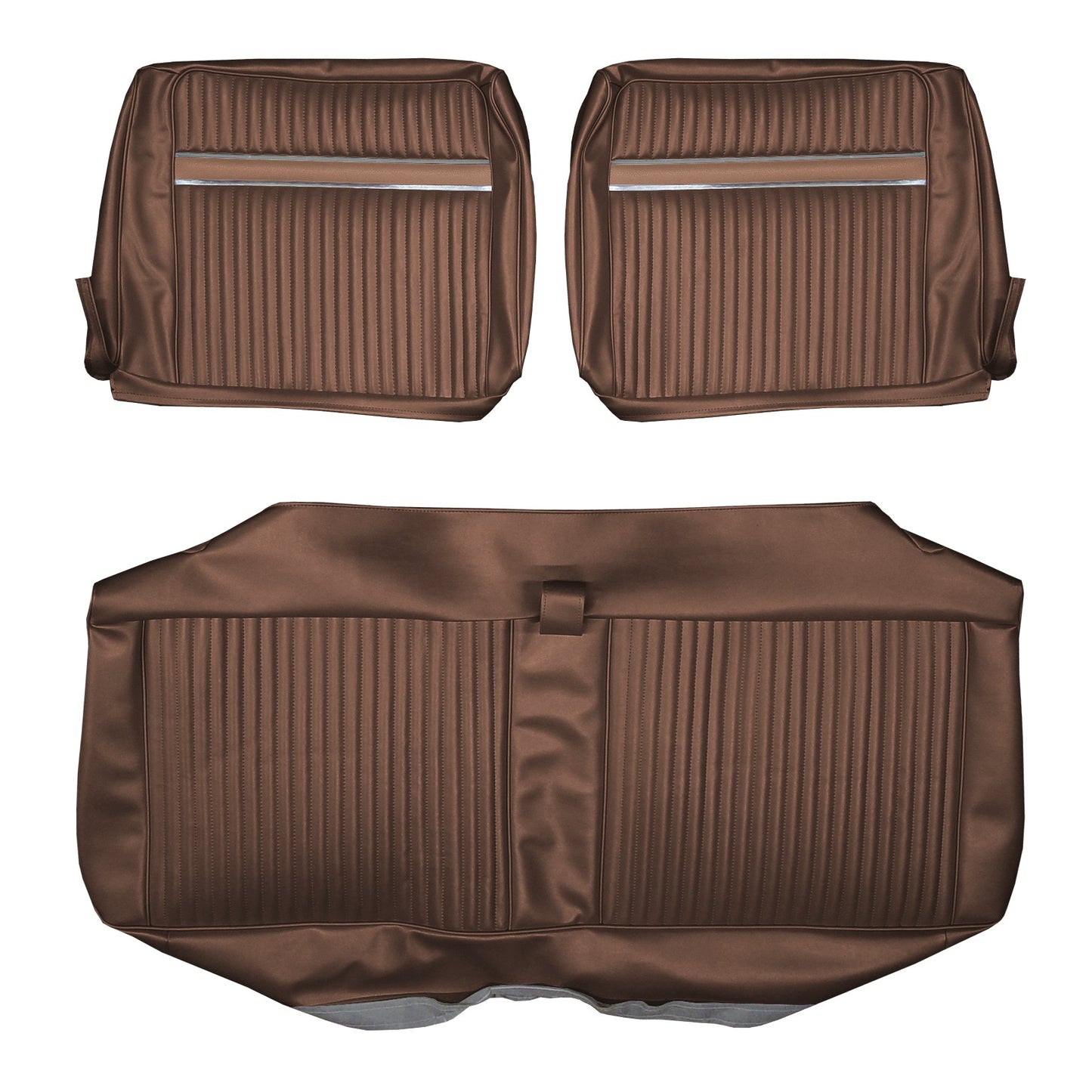 67 FURY III SPLIT BENCH UPHOLSTERY - COPPER W/ SRM DARK COPPER ACCENT