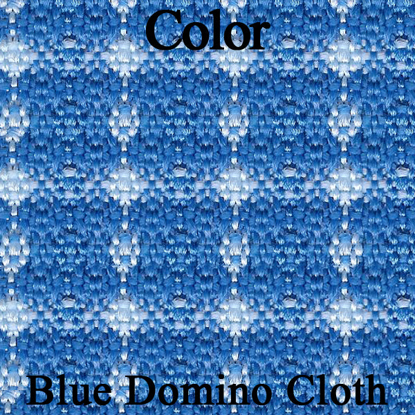 73 JAVELIN/AMX/HORNET BUCKET SEAT CLOTH UPHOLSTERY - SRM BLUE/WHITE DOMINO CLOTH/BLUE