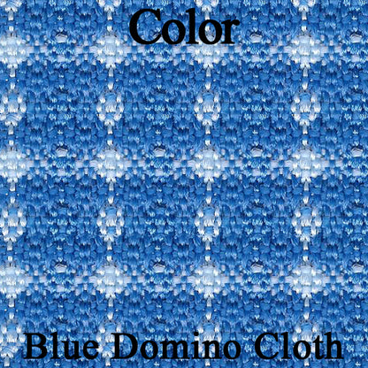 73 JAVELIN/AMX/HORNET BUCKET SEAT CLOTH UPHOLSTERY - SRM BLUE/WHITE DOMINO CLOTH/BLUE