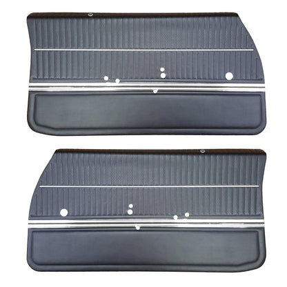 69 CUTLASS 'S'/442 SPORTS COUPE FRONT DOOR PANELS (PRE-ASSEMBLED) - BLACK