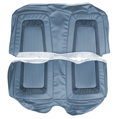 65 CORONET 500 HARDTOP REAR UPHOLSTERY - BLUE W/ NAVY COLLAR