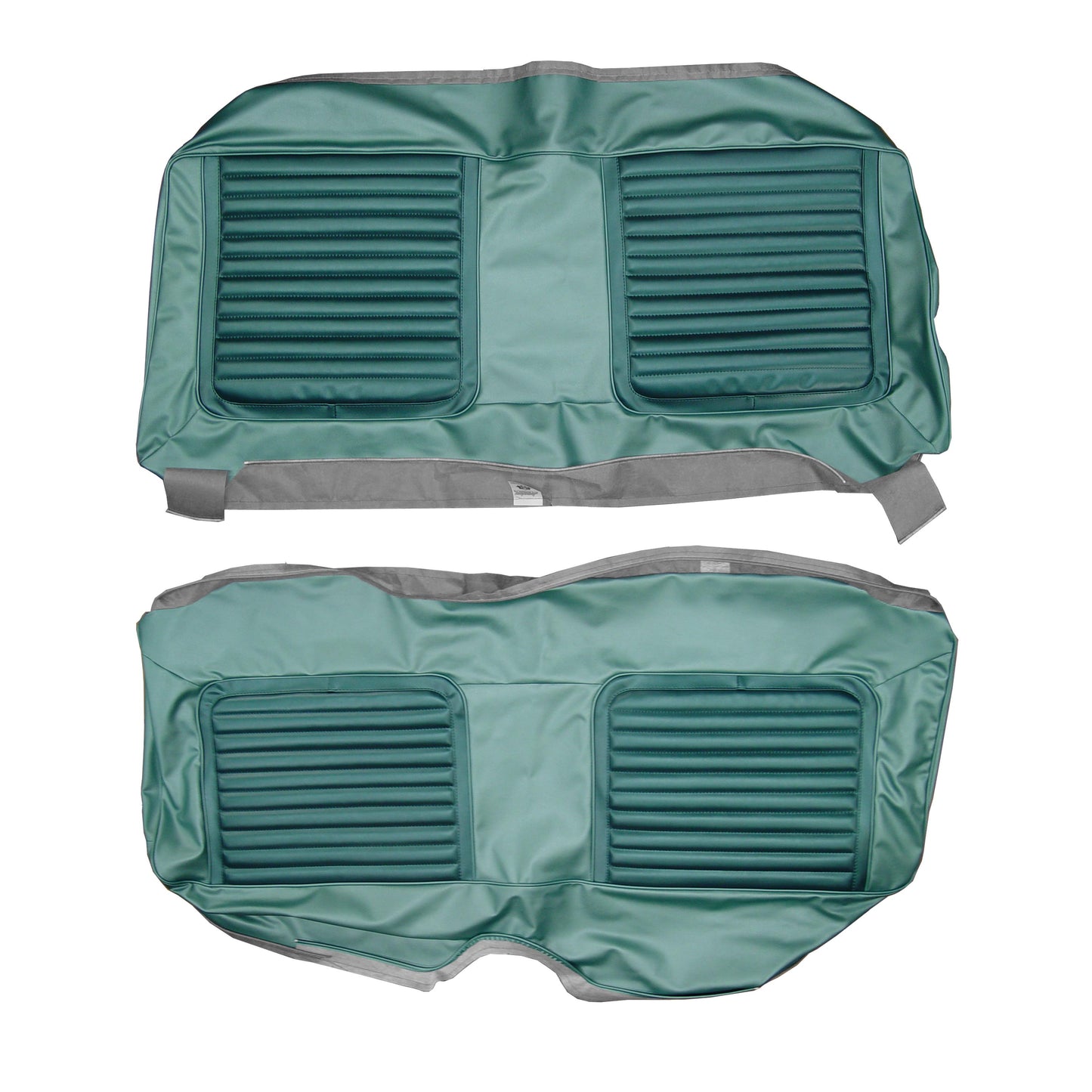 65 BELVEDERE II HARDTOP REAR UPHOLSTERY - DARK TURQUOISE/LIGHT TURQUOISE