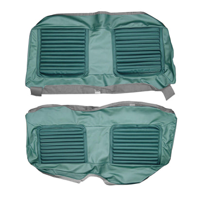 65 BELVEDERE II HARDTOP REAR UPHOLSTERY - DARK TURQUOISE/LIGHT TURQUOISE