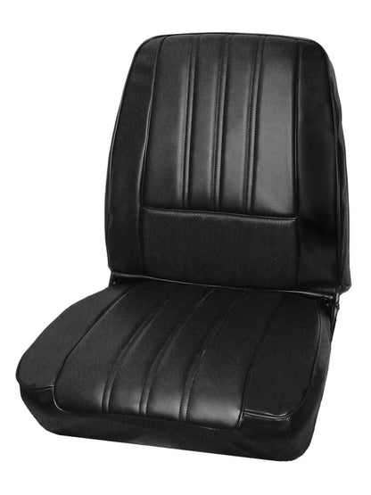 68 BARRACUDA DLX BUCKET SEAT UPHOLSTERY - BLACK