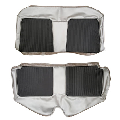 68 BELVEDERE/ROADRUNNER/CORONET HTP/SDN REAR UPHOLSTERY - BLACK/SILVER