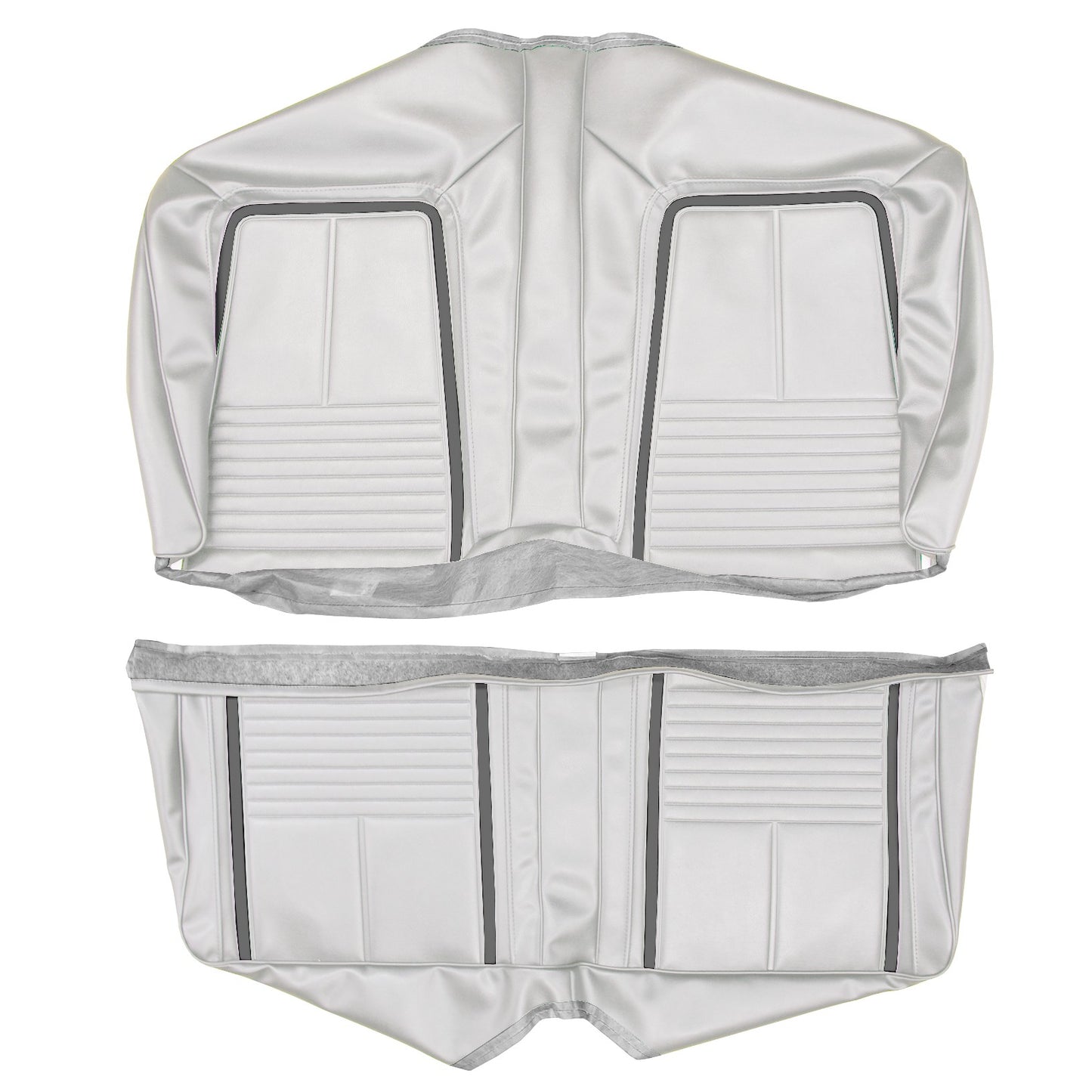 67 CAMARO "DELUXE" FIXED HARDTOP REAR UPHOLSTERY - WHITE W/ BLACK ACCENT
