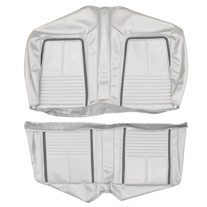 67 CAMARO "DELUXE" FIXED HARDTOP REAR UPHOLSTERY - WHITE W/ BLACK ACCENT