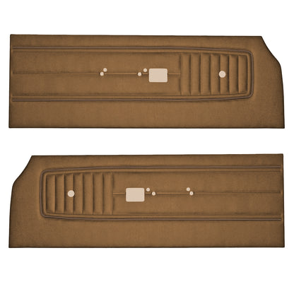 70 SPORT SATELLITE/ROADRUNNER/GTX FRONT DOOR PANELS - BROWN W/ DARK BROWN WELT