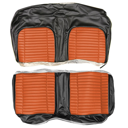 71 CHARGER/SUPERBEE/SATELLITE/ROADRUNNER/GTX REAR UPHOLSTERY - BRIGHT ORANGE/BLACK