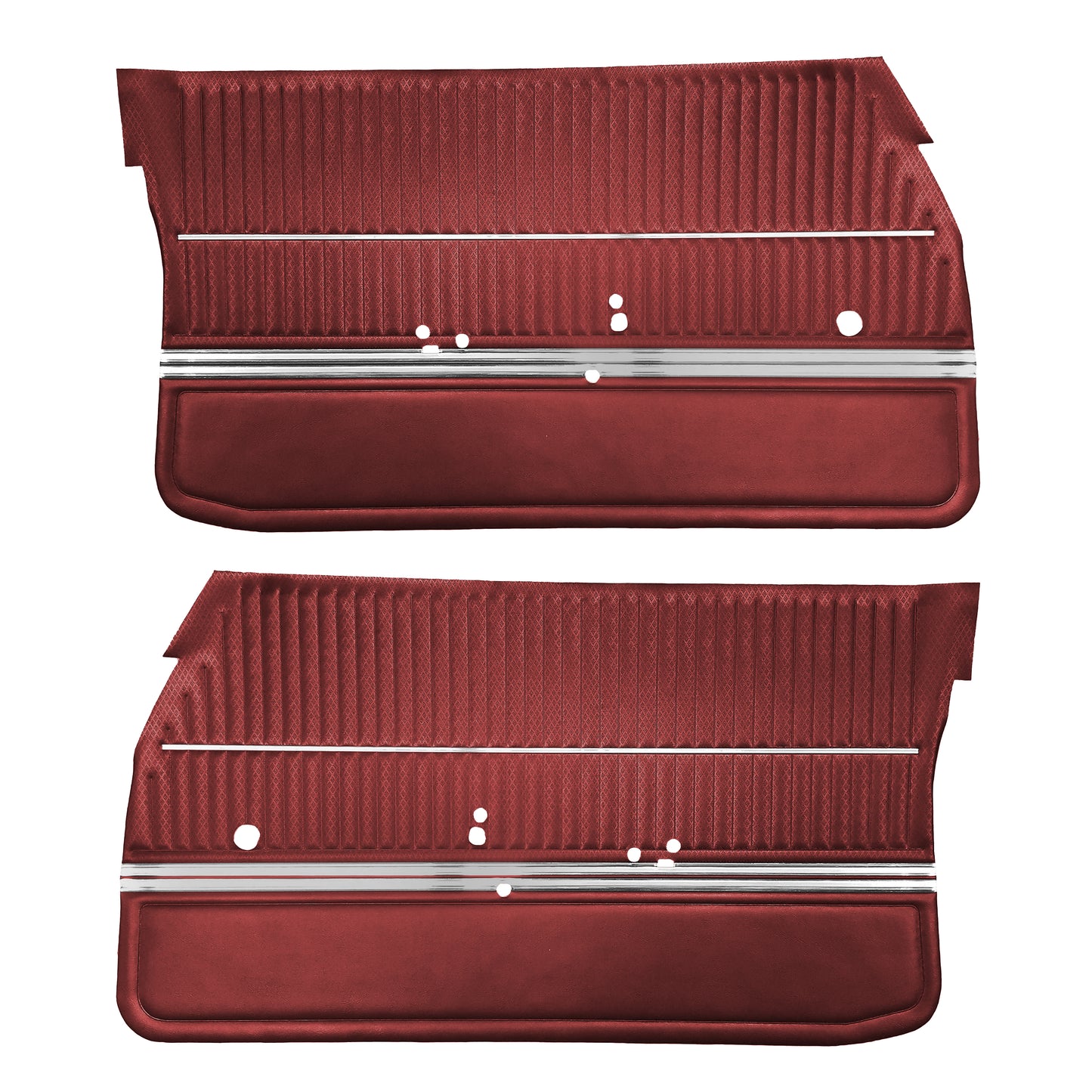 68 CUTLASS 'S'/442 SPORTS COUPE FRONT DOOR PANELS (UNASSEMBLED) - RED