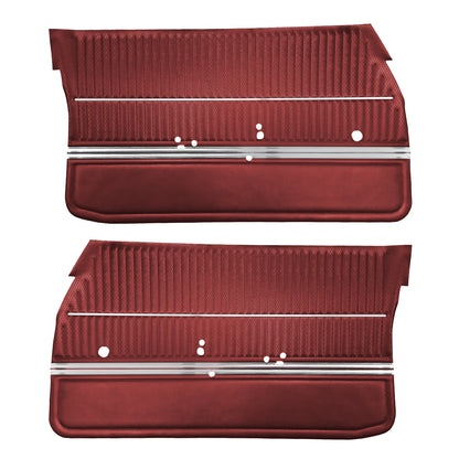 68 CUTLASS 'S'/442 SPORTS COUPE FRONT DOOR PANELS (UNASSEMBLED) - RED