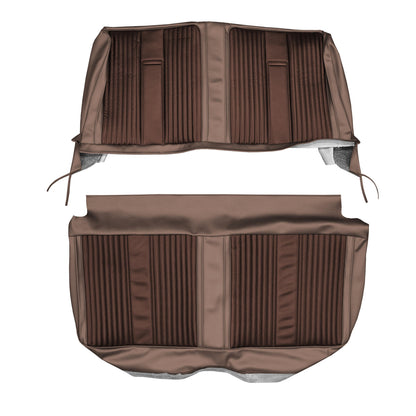 67 BELVEDERE II 4-DR/WAGON BENCH SEAT UPHOLSTERY- SRM DARK COPPER/COPPER