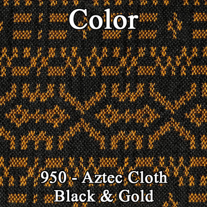 74 CHARGER SE BUCKET SEAT CLOTH UPHOLSTERY - SRM BLACK/GOLD AZTEC CLOTH/WHITE