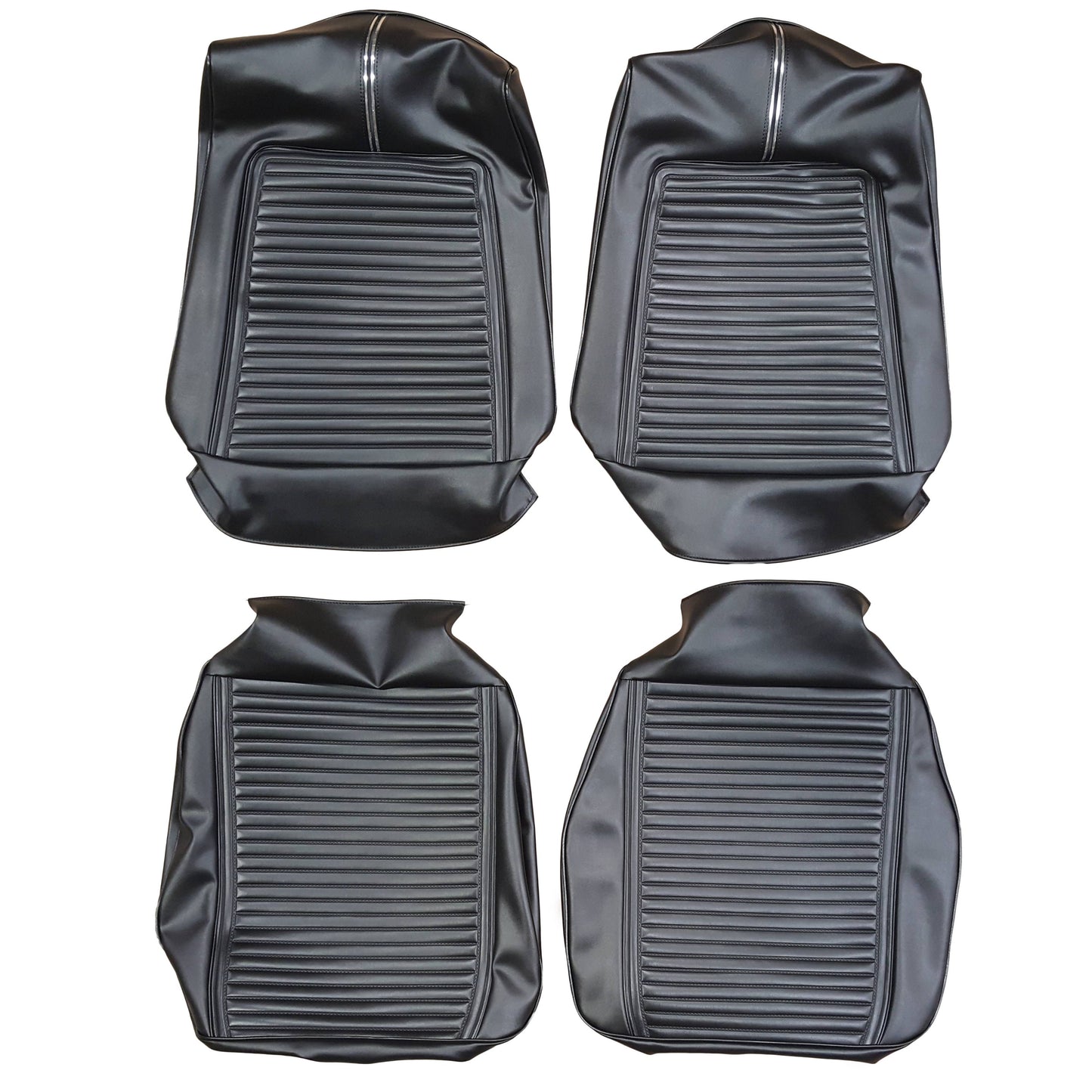 66 SPORT FURY BUCKET SEAT UPHOLSTERY - BLACK