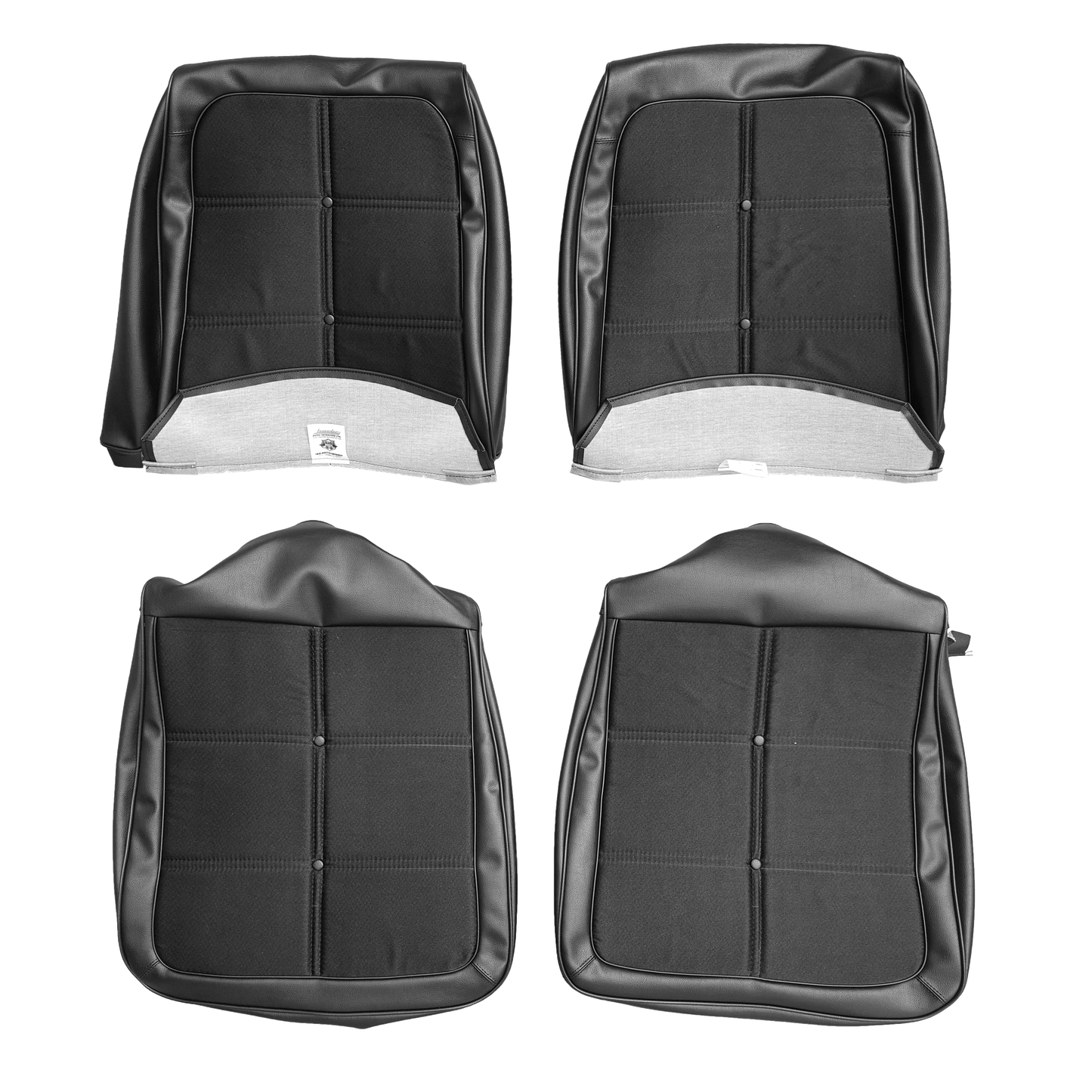 69 CHARGER BUCKET SEAT CLOTH UPHOLSTERY - SRM BLACK CLOTH/BLACK