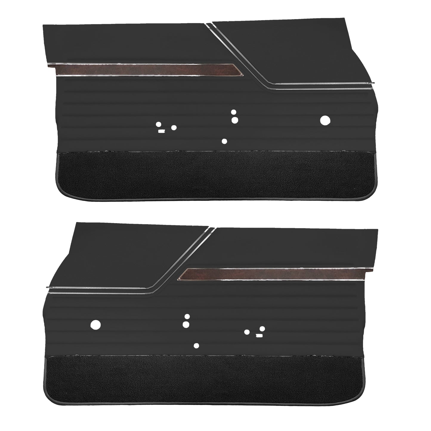 70 CUTLASS 'S'/442/RALLYE 350 SPORTS COUPE FRONT DOOR PANELS (UNASSEMBLED) - BLACK