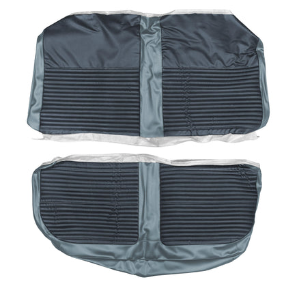 66 DART 270 HARDTOP REAR UPHOLSTERY - NAVY/LIGHT BLUE