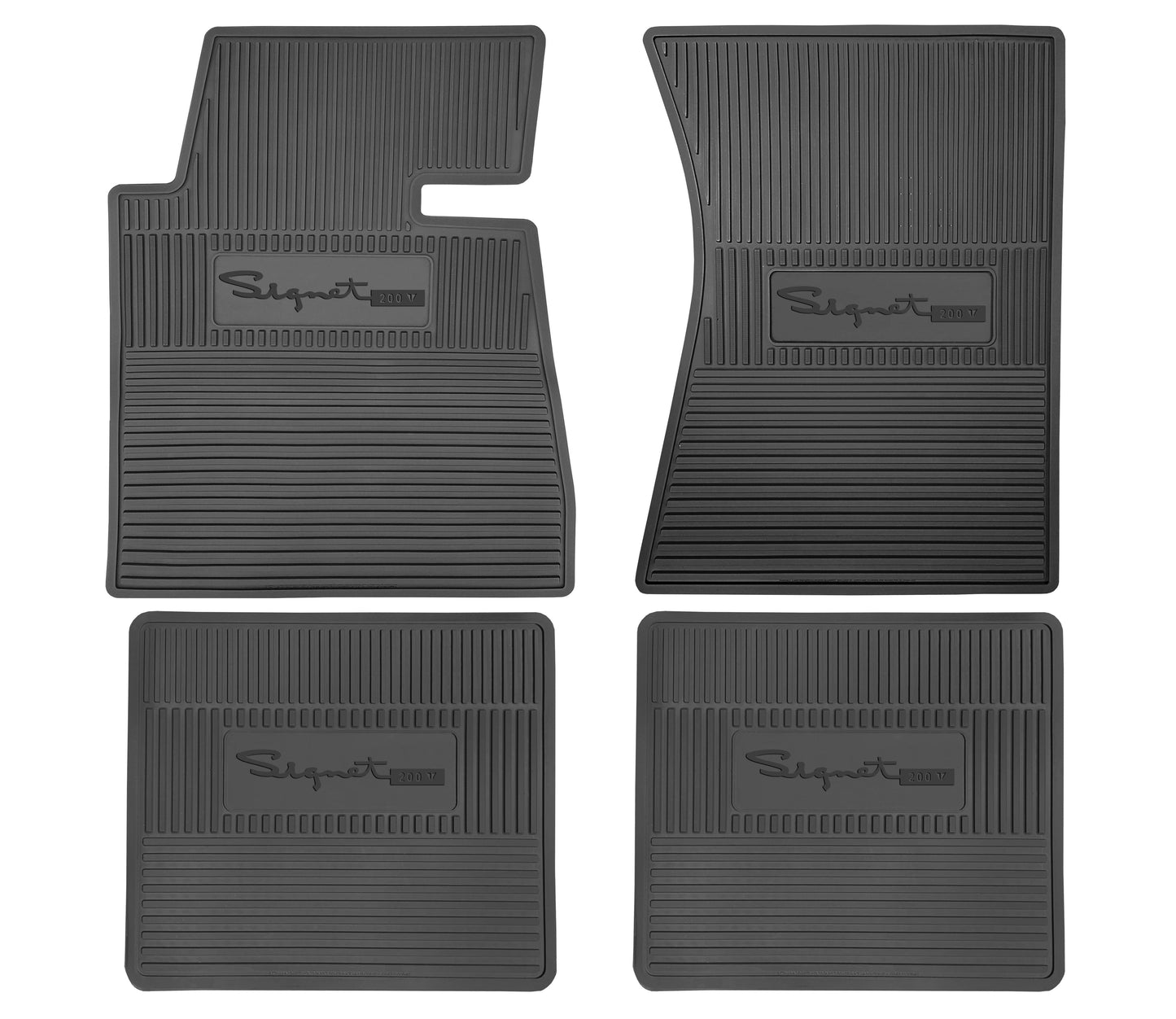 64 PLYMOUTH 'VALIANT SIGNET' FLOOR MATS W/ TRANSMISSION - BLACK