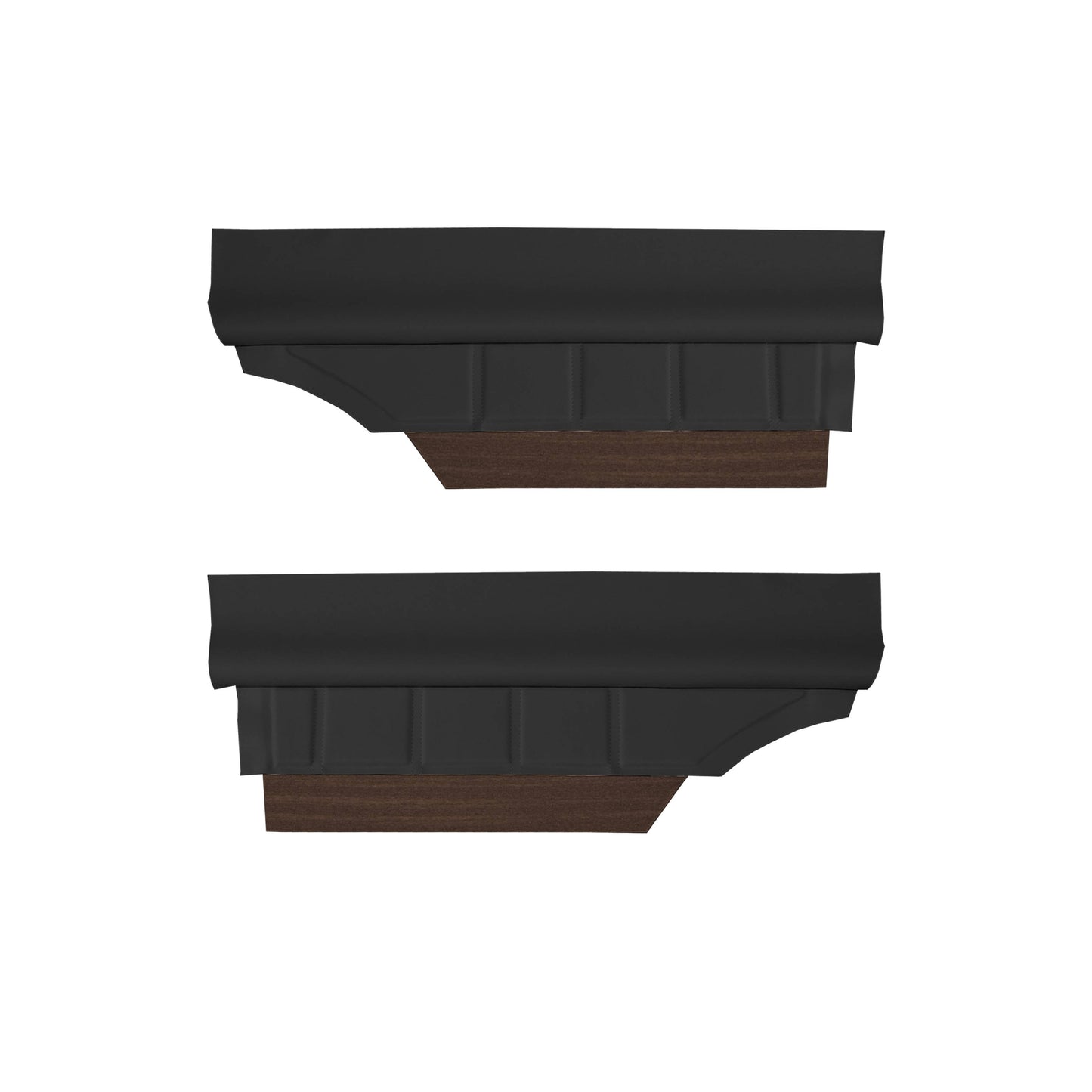 72 SKYLARK/GS "DELUXE" SPORT COUPE REAR PANELS W/ WOODGRAIN (UNASSEMBLED) - BLACK