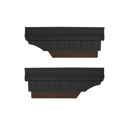 72 SKYLARK/GS "DELUXE" SPORT COUPE REAR PANELS W/ WOODGRAIN (UNASSEMBLED) - BLACK
