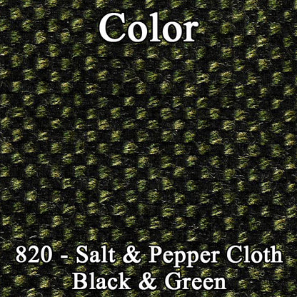71 CHARGER/SUPERBEE HTP REAR CLOTH UPHOLSTERY - SRM BLACK/GREEN SALT&PEPPER CLOTH/GREEN