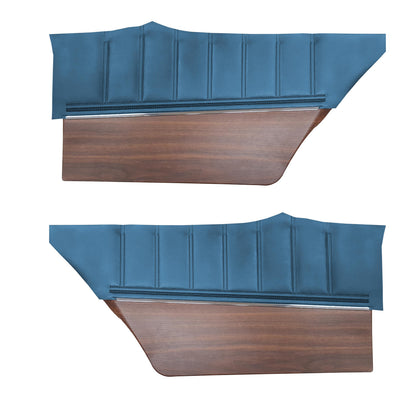 72 CHARGER/CHARGER SE HARDTOP UPPER REAR PANELS W/ WOODGRAIN - BRIGHT BLUE