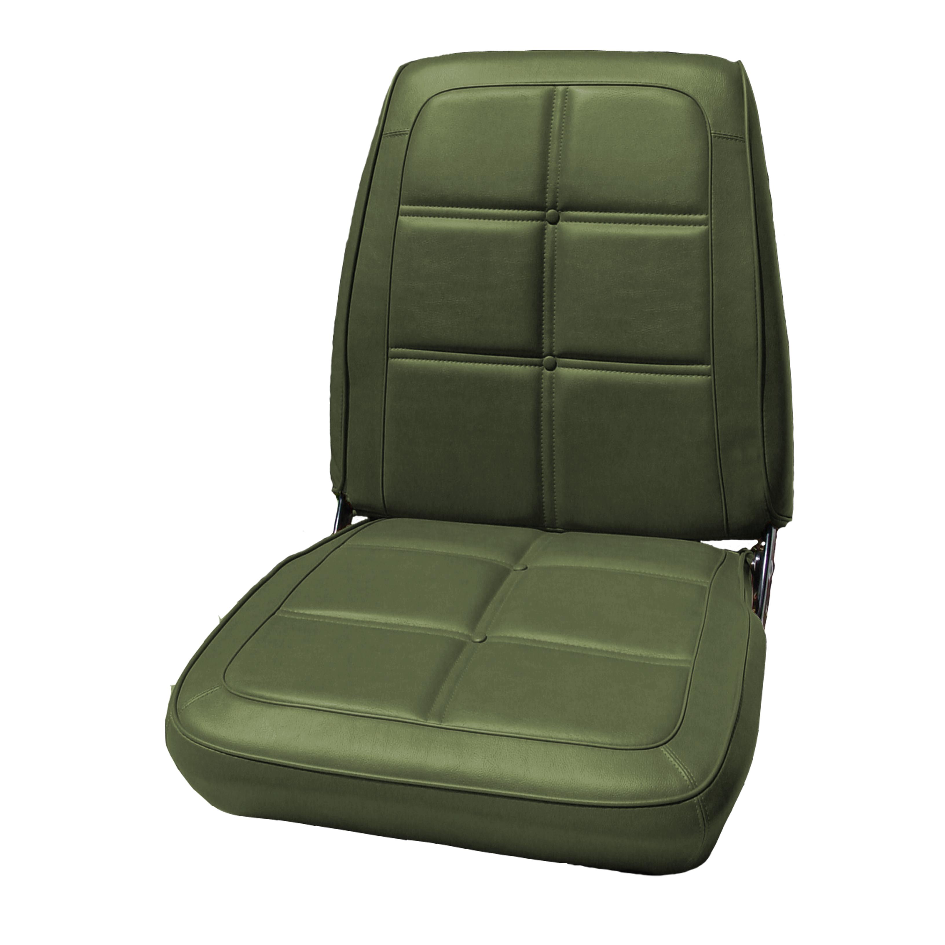 69 Charger Front Bucket Seat Upholstery - Dk Met Green - Legendary