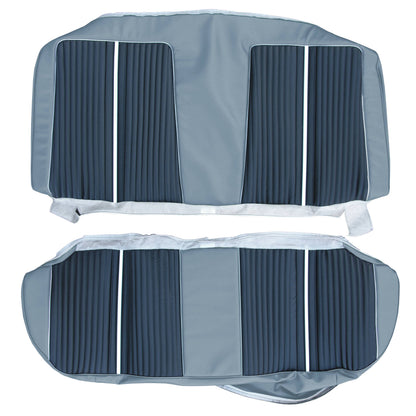 64 FURY 4-DOOR HARDTOP REAR UPHOLSTERY - DARK BLUE/LIGHT BLUE