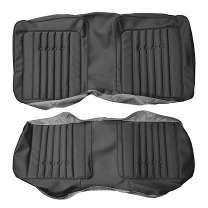 70/71 'CUDA/GRAN COUPE & 71 CHALLENGER CONV. REAR LEATHER STYLE' UPHOLSTERY - BLACK