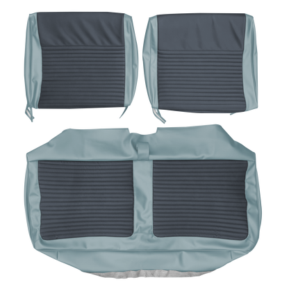 66 DART 270 SPLIT BENCH UPHOLSTERY - NAVY/LIGHT BLUE