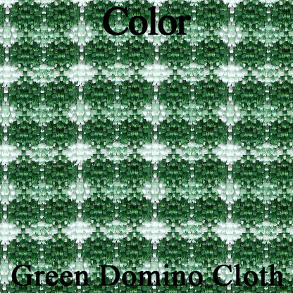 73 JAVELIN/AMX/HORNET BUCKET SEAT CLOTH UPHOLSTERY - SRM GREEN/WHITE DOMINO CLOTH/GREEN